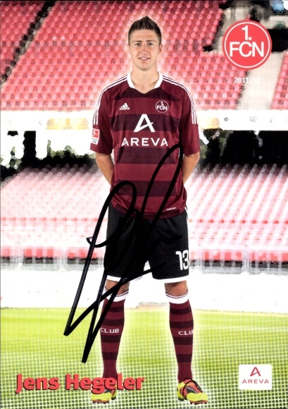Autograph card footballer Jens Hegeler, 1. FC Nuremberg, autograph