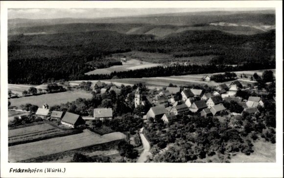 Ak Frickenhofen Gschwend im Ostalbkreis Württemberg, Fliegeraufnahme