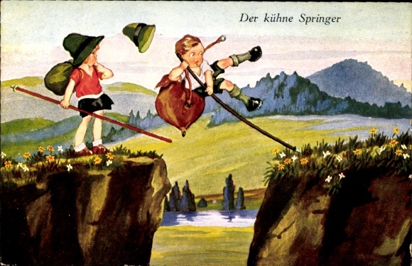 Artist Postcard The Bold Jumper, Children