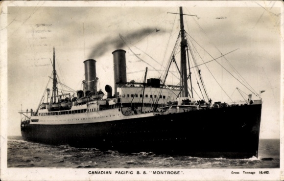 AK-stoomboot Montrose van de Canadian Pacific op zee