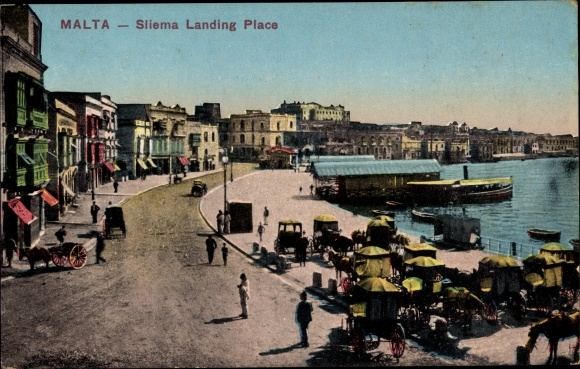 Postcard Sliema Malta, Landing Place