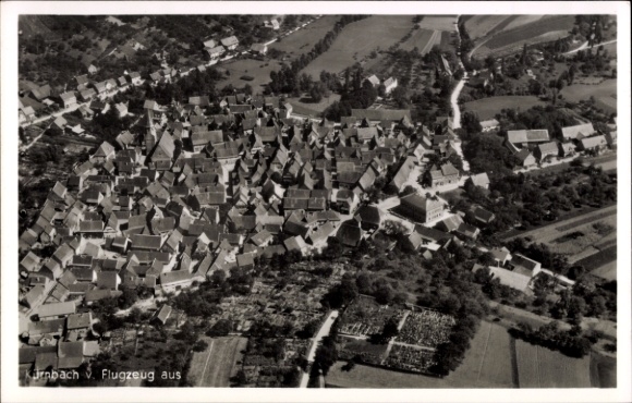 Postcard Kürnbach in Baden Württemberg, aerial photograph