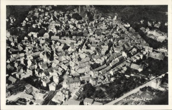 Postcard Oberursel in Taunus Hessen, aerial view of many houses, clear view