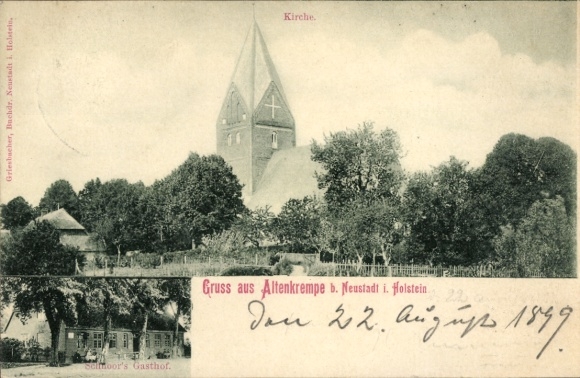 Postcard Altenkrempe in Holstein, Church