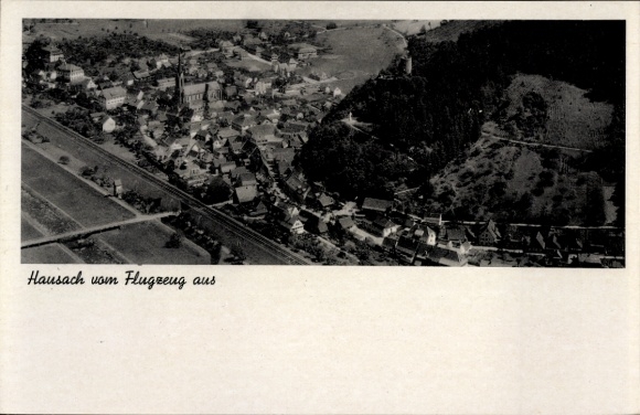 Ak Hausach im Schwarzwald, Fliegeraufnahme