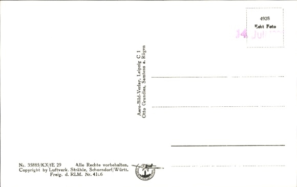 Postcard Samtens on Rügen, aerial photograph