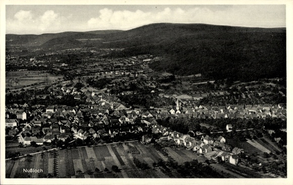 Postcard Nußloch Baden Württemberg, aerial photograph
