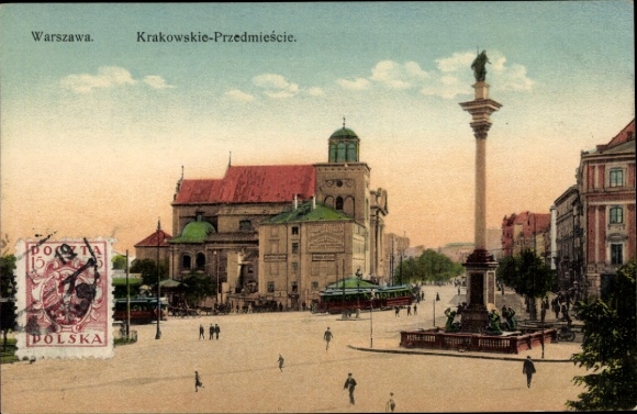 Postcard Warszawa Warsaw Poland, Krakowskie-Przedmiescie