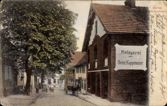 Ak Büren in Westfalen, slagerij van Heinrich Kappmeier