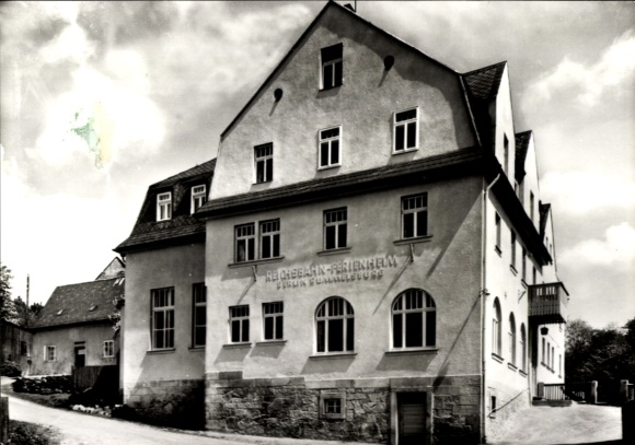 Postcard Schönberg am Kapellenberg Bad Brambach in the Vogtland, Reichsbahn holiday home Berlin-Rummelsburg