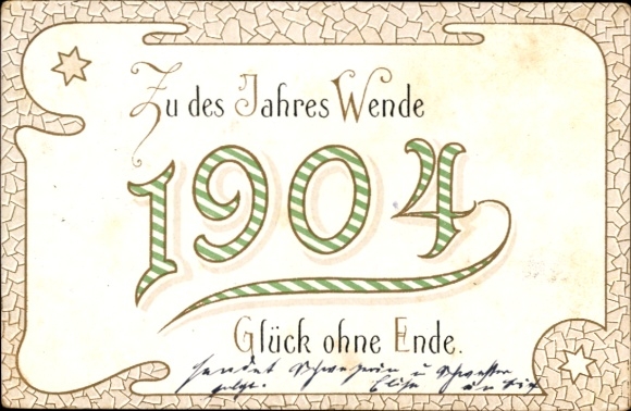 Chromo-Litho New Year's greetings, year 1904