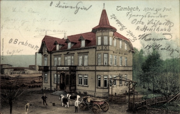 Postcard Tambach Dietharz Thuringian Forest, Hotel zur Post