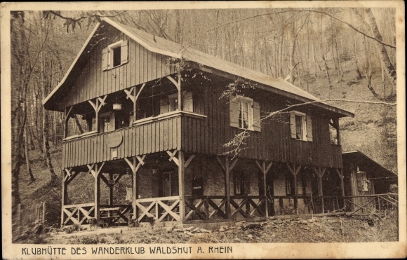 Postcard Waldshut Tiengen am Rhein, game at the hiking club's hiking hut