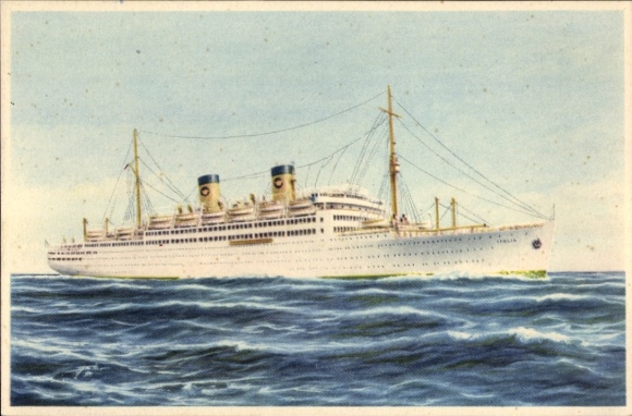 Künstler Ak Passagierschiff MS Italia, Home Lines
