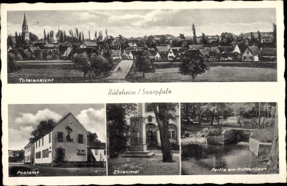KP Rülzheim in der Pfalz, widok ogólny, poczta, pomnik, parcela w Rottenbach