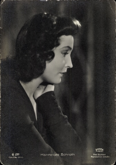 Actrice Hannelore Schroth, Bavaria Film G 231, portret