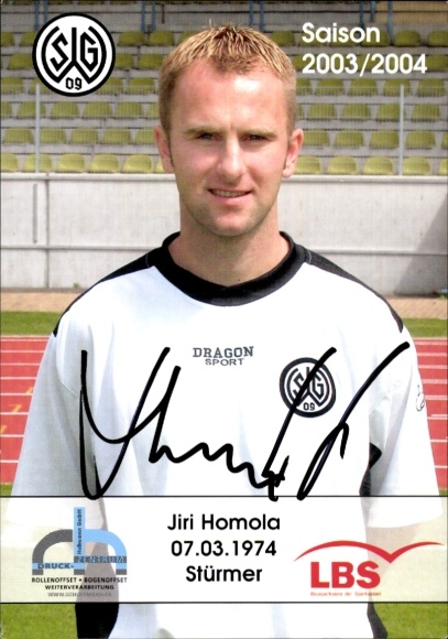 Autograph card footballer Jiri Homola, SG Wattenscheid 09, autograph