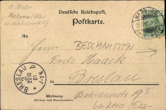 Postcard Hamburg Harburg, entertainment establishment Goldene Wiege, hotel, guesthouse