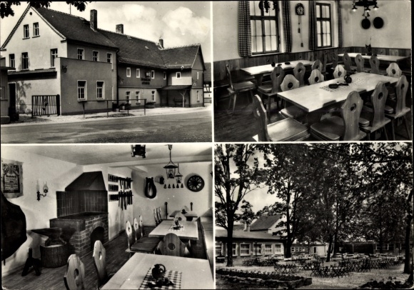 Postcard Dänkritz Neukirchen in Saxony, consumption restaurant Dänkritzer Schmiede, interior