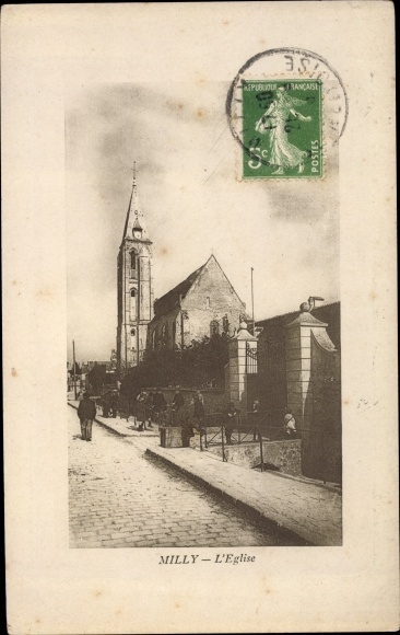 Postcard Milly Essonne, The Church