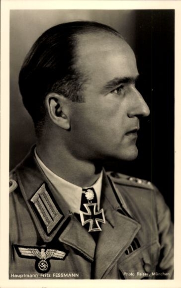 Picture Knight's Cross recipient Captain Fritz Fessmann, oak leaves, Photo Hoffmann R 151