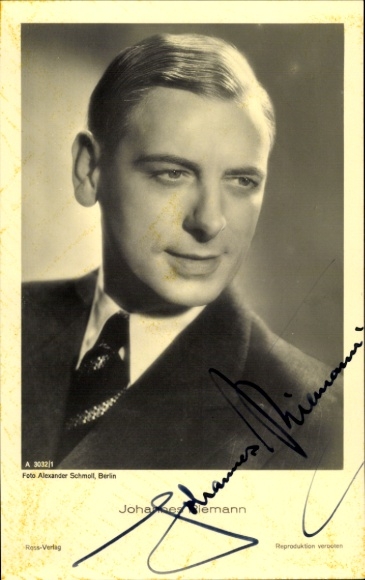 Postcard Actor Johannes Riemann, Portrait, Ross Verlag