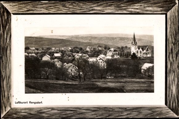 Postcard Rengsdorf in the Westerwald, panoramic view, church building, climatic health resort