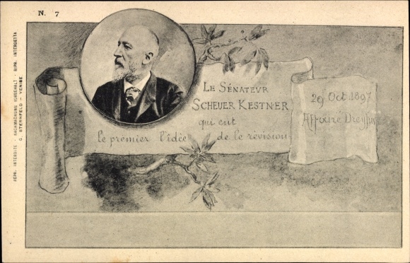 Judaica Postcard Dreyfus Affair, Affaire Dreyfus, Senator Scheuer Kestner