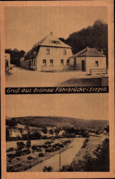 Ak-veerbrug Langenbach Langenweißbach Erzgebirge, algemeen beeld