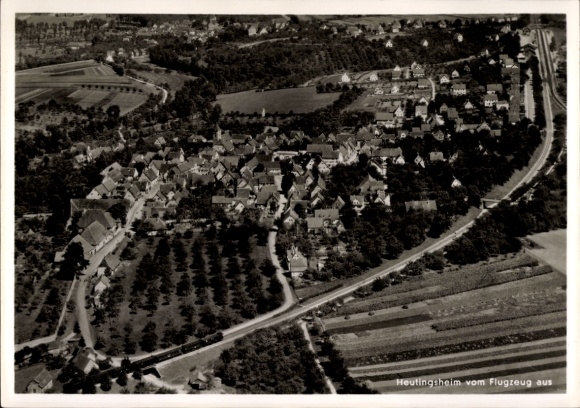 Ak Heutingsheim Freiberg am Neckar, luchtfoto