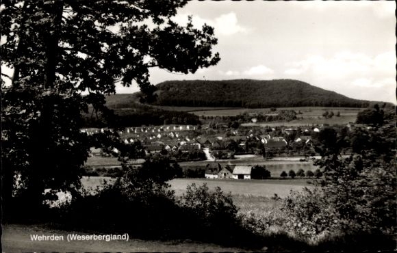 Postcard Wehrden Beverungen on the Weser, Panorama
