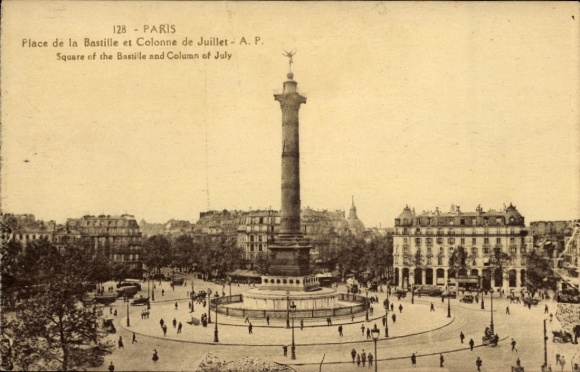 Ansichtkaart Parijs IV, Place de la Bastille, Colonne de Juillet