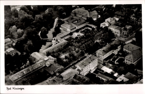 Postcard Bad Kissingen Lower Franconia Bavaria, aerial photograph