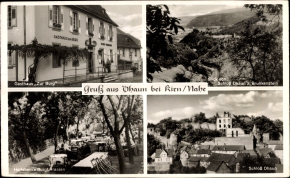 KP Hochstetten Dhaun Nadrenia-Palatynat, Zajazd Zur Burg, zamek, tarasy zamku Horlebein