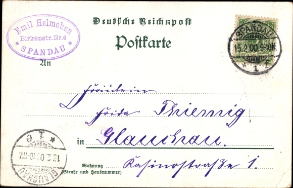 Litho Spandau Berlijn, Stresow-kazerne, Havel-landschap, treinstation, keizer Friedrich III. monument