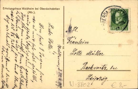 Postcard Oberdachstetten Middle Franconia, Waldheim Recreation House