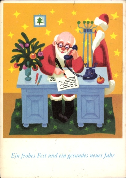 Ak Frohe Weihnachten, Weihnachtsmann, Neujahr