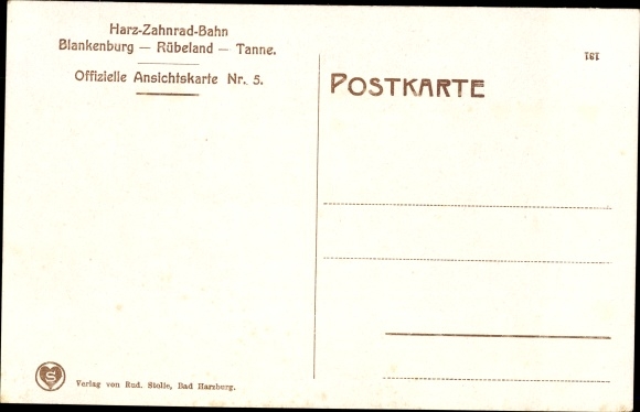 Postcard Blankenburg am Harz, Braune Sumpf station and Bielstein tunnel, Harz cog railway