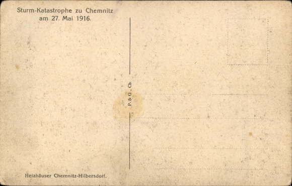 Postcard Chemnitz in Saxony, storm catastrophe on May 27, 1916
