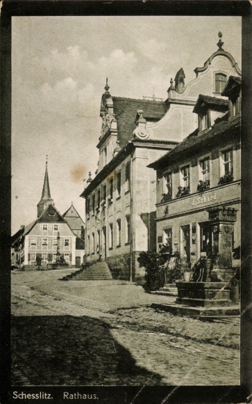 Postcard Schesslitz Scheßlitz in Upper Franconia, Town Hall