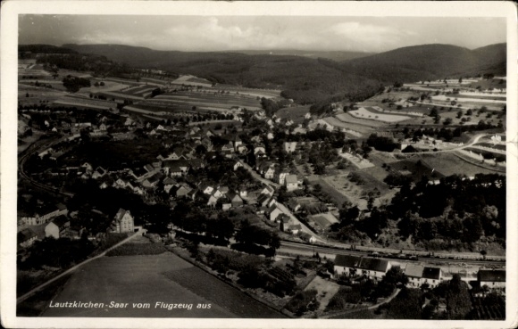 Postcard Lautzkirchen Blieskastel in Saarland, aerial photograph