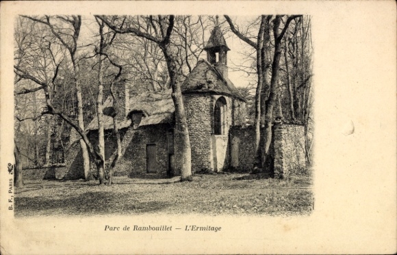 Ak Rambouillet Yvelines, L'Ermitage, Parc de  Baumansicht, Steinstruktur