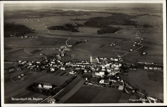 PC Teisendorf in Upper Bavaria, view of the town, aerial photo