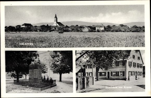 PC Urloffen Appenweier, total view, war memorial, Inn zur Krone
