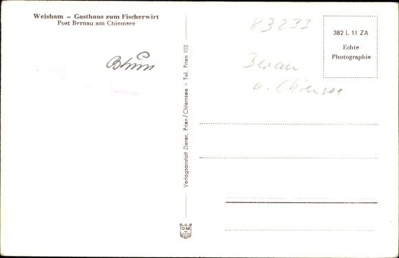 PC Weisham Bernau am Chiemsee, lot at the Inn zum Fischerwirt, front view