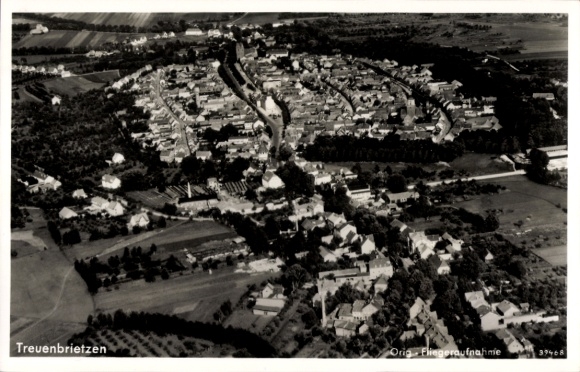 Postcard Treuenbrietzen, aerial photograph