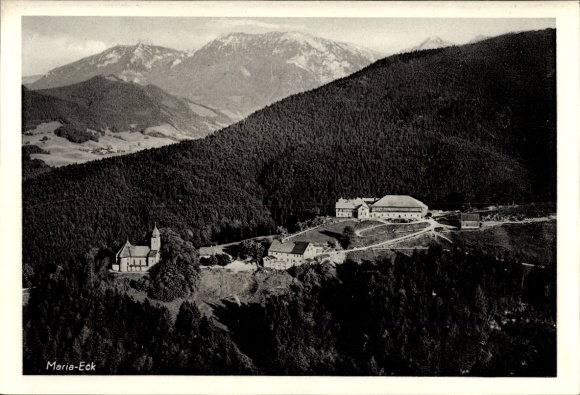 Siegsdorf in Opper-Beieren, klooster Maria Eck, luchtfoto