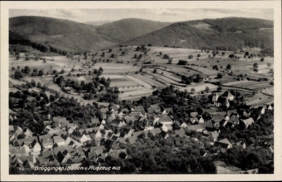 Postcard Broggingen in Baden Herbolzheim in Breisgau Black Forest, aerial photograph