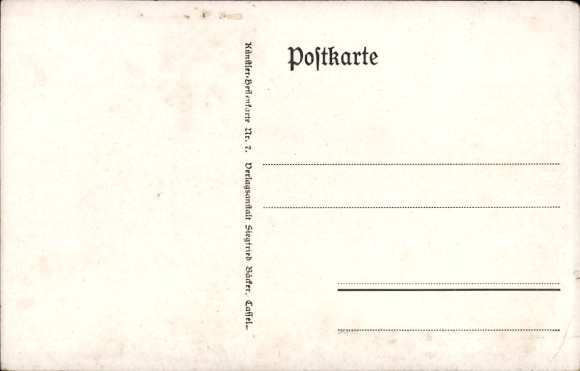 Artist Postcard Beithan, Emil, Soldier says goodbye to woman in Hessian costume