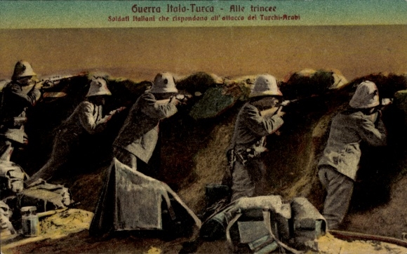 Ak Italienisch-Türkischer Krieg 1911-1912, In den Schützengräben